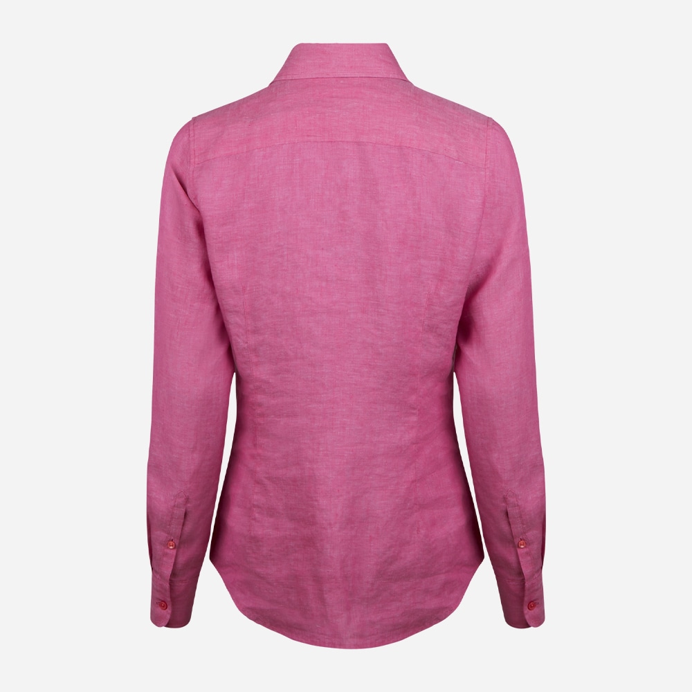Sofie Linen Shirt - Dark Pink