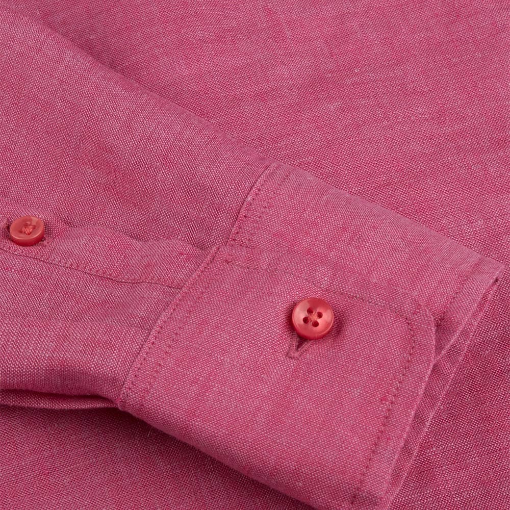 Sofie Linen Shirt - Dark Pink