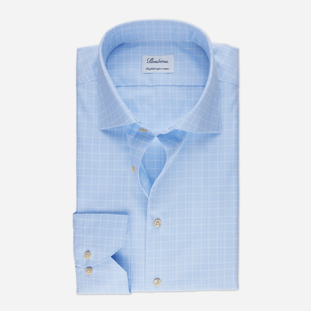 Slimline Twill Shirt - Blue Check